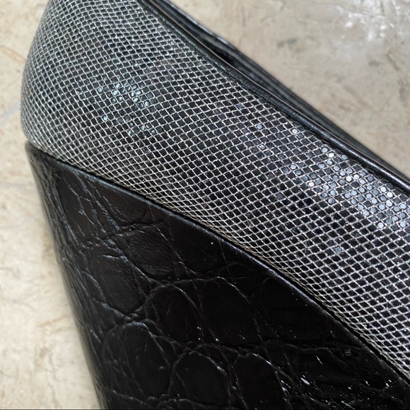 Silver /Black Metallic High Wedge Platform Pump - Picture 11 of 12